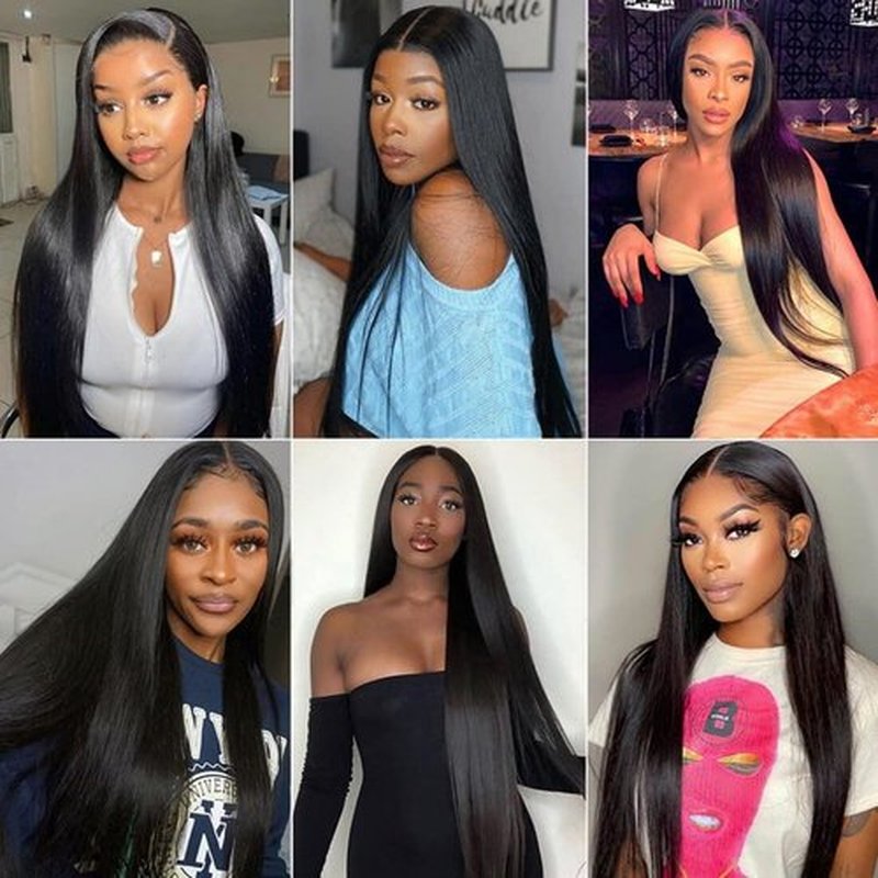 Straight Human Hair Bundles 100% Unprocessed 12A Brazilian Virgin Hair 14 14 14 Inch Straight Bundles Human Hair Double Weft 3 Bundles Straight Weave Natural Black