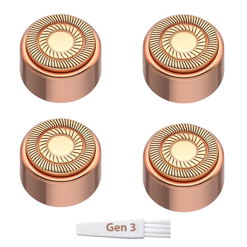 Replacement Heads Compatible with Finishing Touch Flawless Generation 3, Smooth Double Halo Facial Hair Remover Refills for Sensitive Skin, 4 Pack