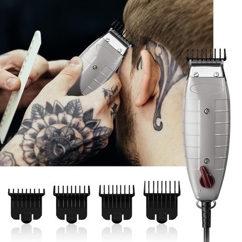 Andis T Outliner Guards - 4 Pack Snap-On Attachments for Close Trimming | Sizes 1/16” to 3/8” - Black