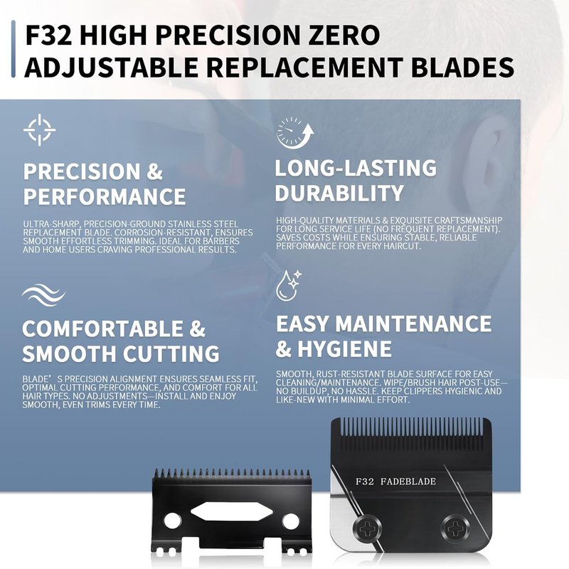Wahl F32 Professional Fadeout Blade - High Precision Zero Adjustable Replacement Blade (1 Pack)