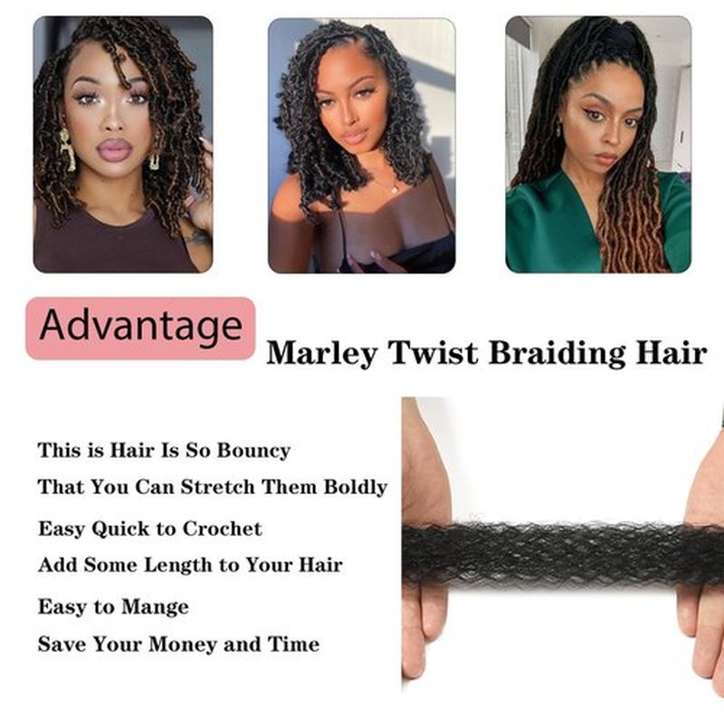 Springy Afro Twist Hair 8 Packs 8 Inch Marley Twist Braiding Hair Pre-Separated Wrapping Hair for Soft Locs Hair Extensions Spring Twist Hair