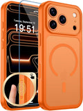 Zapica Magnetic iPhone 17 Pro Max Case - Upgraded Camera Control Button & Full Protection | Translucent Matte, Starry Orange