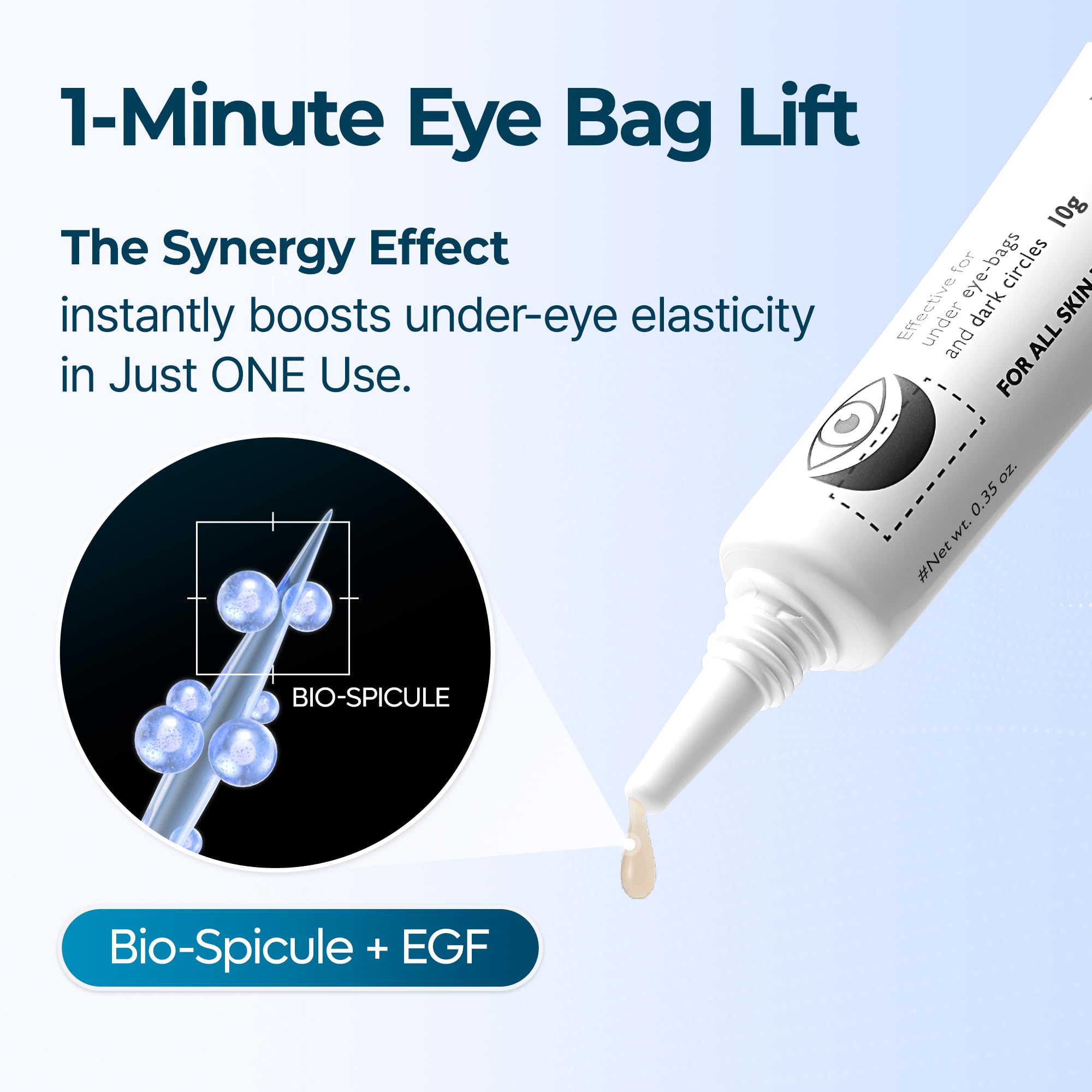 Dr.Melaxin Eyephalt Under Eye Cream for Dark Circles and Puffiness, Eye Cream for Bags Under Eyes with Bio-Spicule, EGF & Niacinamide, Depuffing Eye Bag Lifting Treatment, Korean Skin Care, 0.33 fl oz