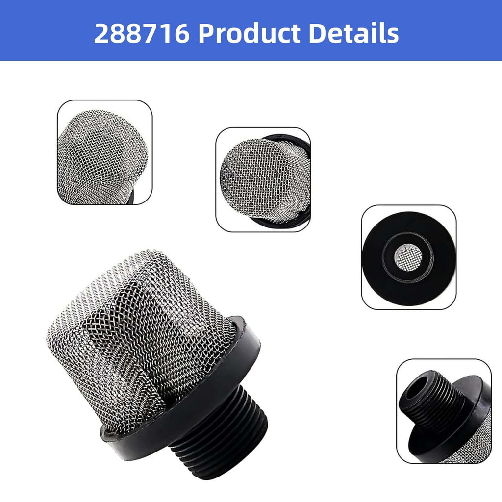 HSKLAADC (8pc) 288749 Spray Gun Filters and (2pc) 288716 Inlet Suction Strainer，fits for Graco SG10, SG20, SG Pro Series Airless Paint Spray Sprayer Replacement Parts