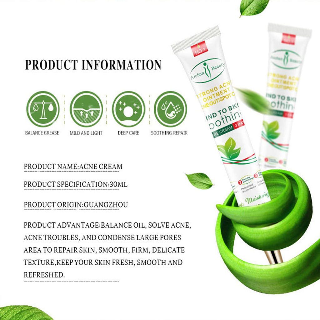 AICHUN BEAUTY Face Acne Cleaning Cream Skin Care Remove Repair Comedone Pimple Acne Face Acne Cream 30ml/1.0fl.oz