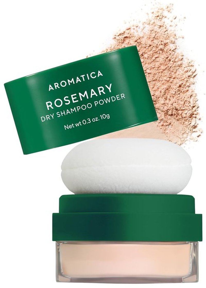 Aromatica Rosemary Dry Shampoo Powder - Travel Size 10g | Volumizing, Oil-Absorbing, Talc-Free Hair Care