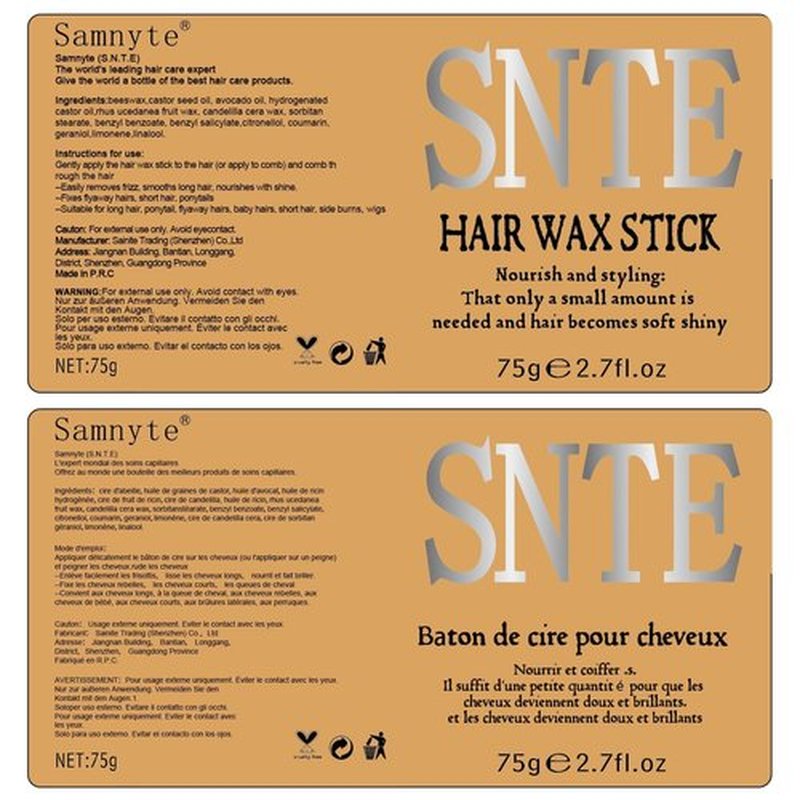 Samnyte Hair Wax Stick for Flyaways, Fly Away Hair Tamer Stick for Baby Hair, Hair Finishing Stick Works in 3 Seconds, Hair Wax Stick for Long-Lasting Fixed Hair Styling, Wax Stick for Hair