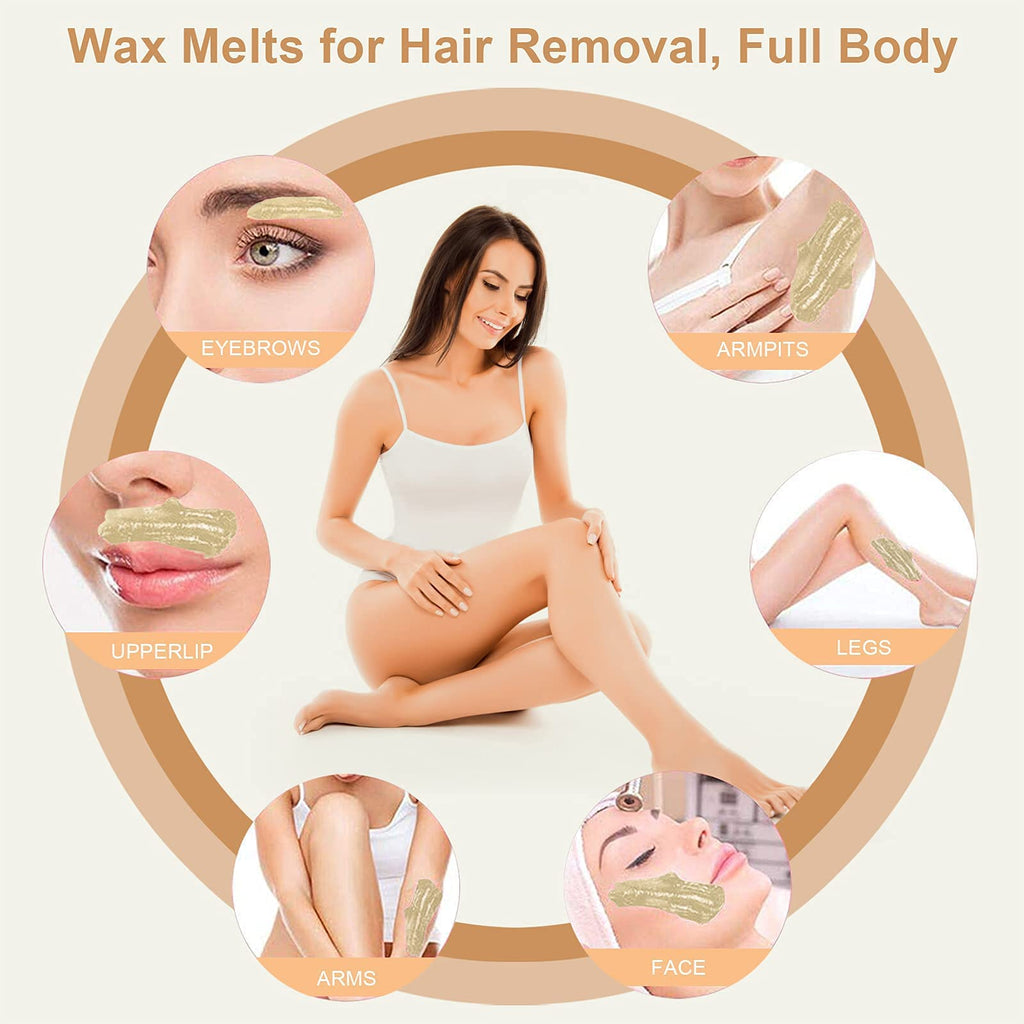 Yovanpur Hard Wax Beads for Hair Removal, Wax Beans for Sensitive Skin, Suitable for Bikini, Legs, Face, Back, Eyebrow, Chest for Women & Men, 300g (10 Oz)/bag