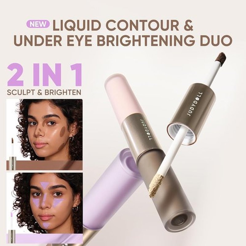 JUDYDOLL Liquid Contour - Buildable Under Eye Brightener & Highlighter | 02 Fair With Warm Undertones