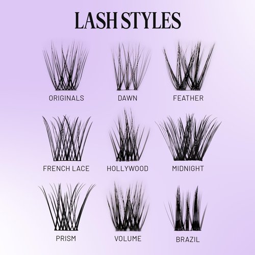 Lilac St - Hollywood Glamorous Faux Eyelash Clusters (14mm) - Dynamic & Fluttery Volume - DIY Lash Extension Wisps - Lightweight & Lifelike - Lasts 10 Days - Women Founded - 10 Lashes