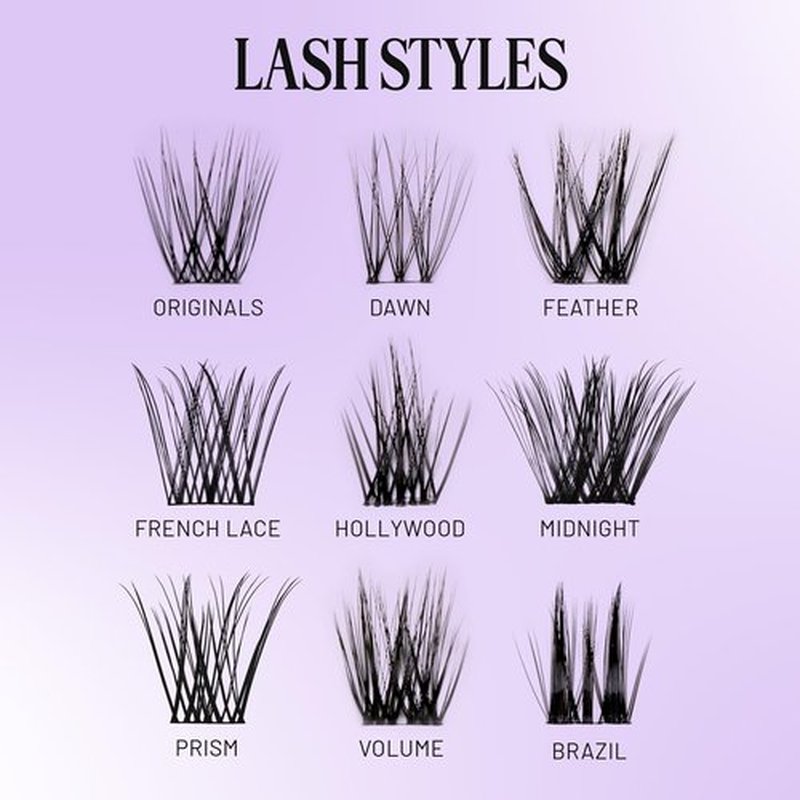 Lilac St - Prism Glamorous Faux Eyelash Clusters (12mm) - Dynamic & Fluttery Volume - DIY Lash Extension Wisps - Lightweight & Lifelike - Lasts 10 Days - Women Founded, Cruelty Free, Vegan - 10 Lashes