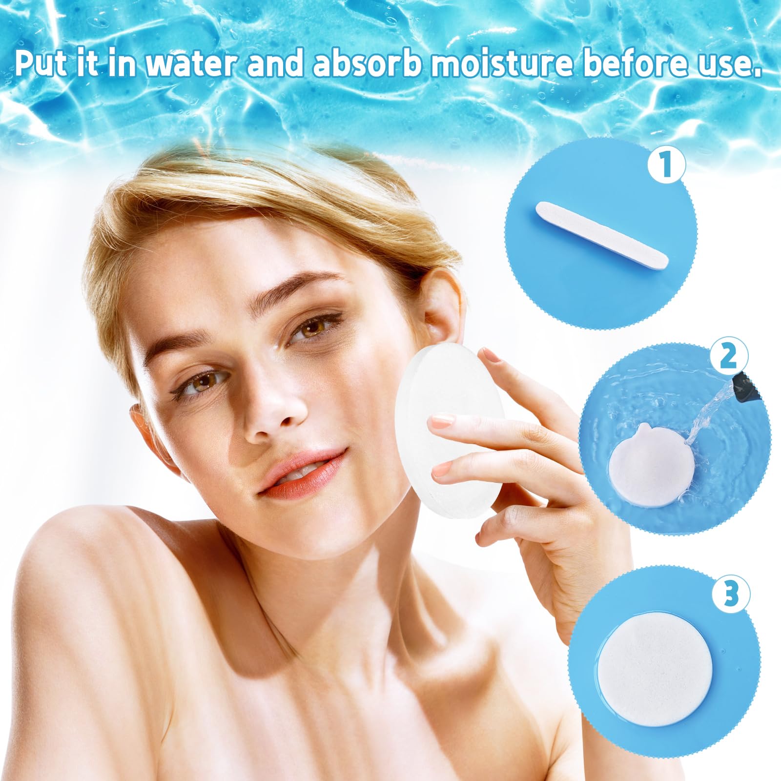 240 Pieces Facial Sponge Compressed,Round Face Cleansing Sponge Pad,Exfoliating Wash Face Sponges Sponge for Makeup Removal,Mask,Spa