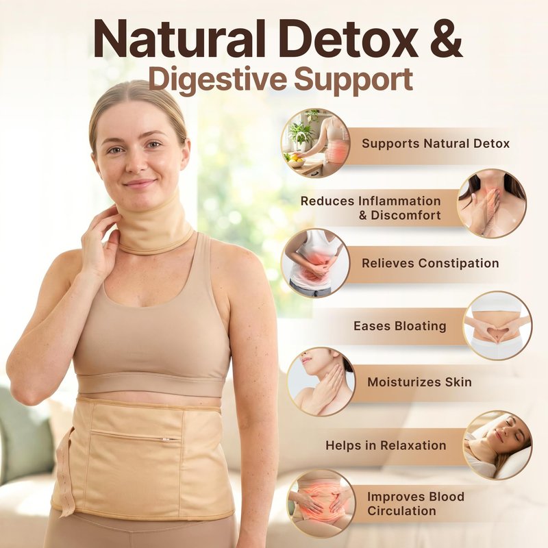 Zaynoo Castor Oil Pack Wrap Kit with 16.9oz USDA Organic Cold-Pressed, Hexane Free Castor Oil with BPA Free Pump, 2 Reusable Soft Organic Cotton Pack Wrap with Adjustable Straps for Neck & Belly