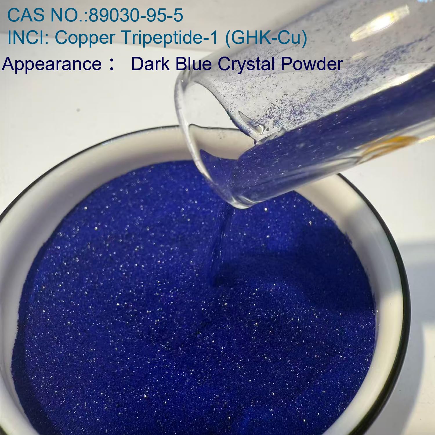 99% GHK-Cu Copper Peptide Powder CAS 89030-95-5 ，HCl Form Cosmetic for DIY Skincare (1g/Bottle)