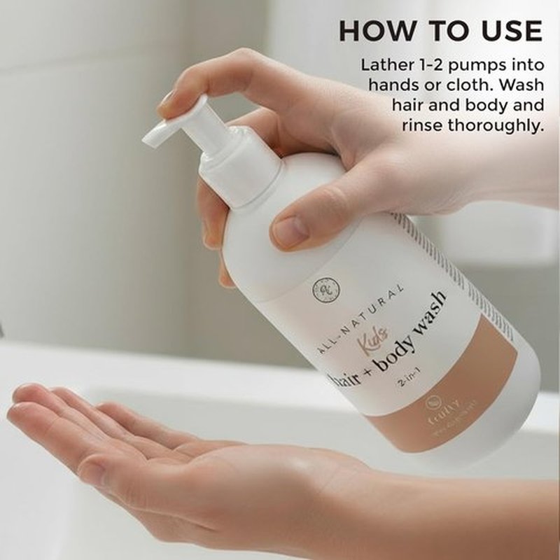 Rowe Casa Organics 2-in-1 Kids Hair & Body Wash - Therapeutic Essential Oils & Fruity Scent | 16 Fl. Oz