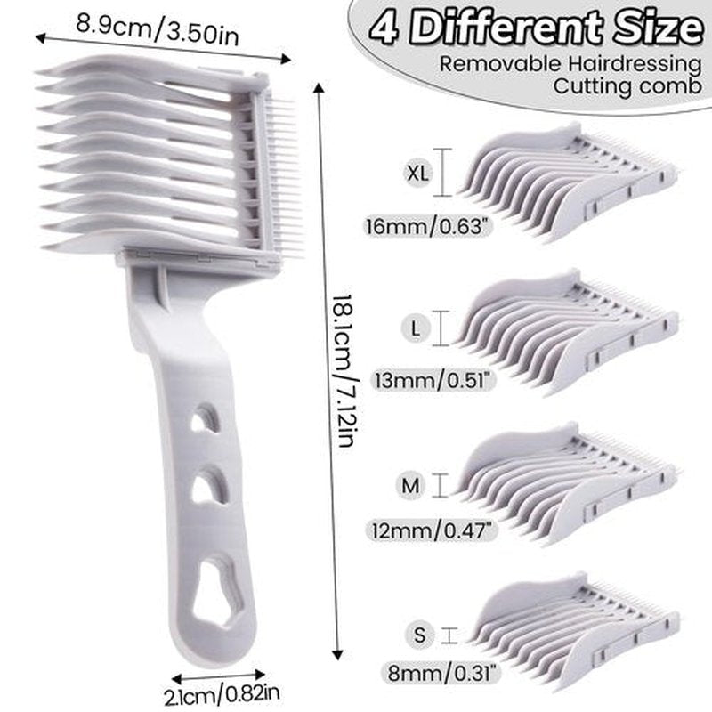 A 4-in-1 Detachable Blend Friend Fade Comb Set, Blend Friend, Barber Fade Comb, Uitable for Home, Salon Use, Compatible with all Hair Cutting Shears and Barber Tools (Grey New)