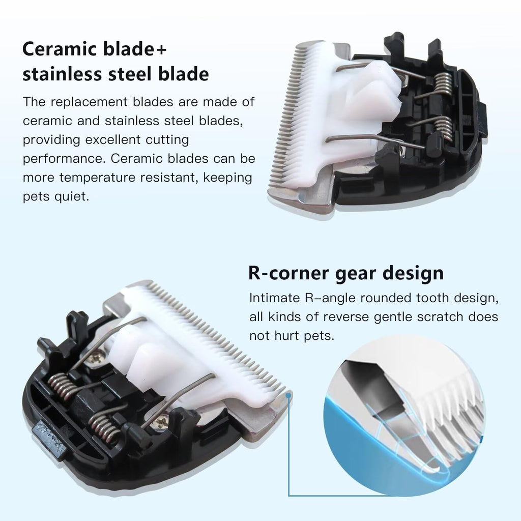 Replacement Blades 2 Pack for ONEISALL Dog Hair Vacuum and Dog Grooming Kit, Low Noise Pet Clipper Replacement Blade - by GRABOTE