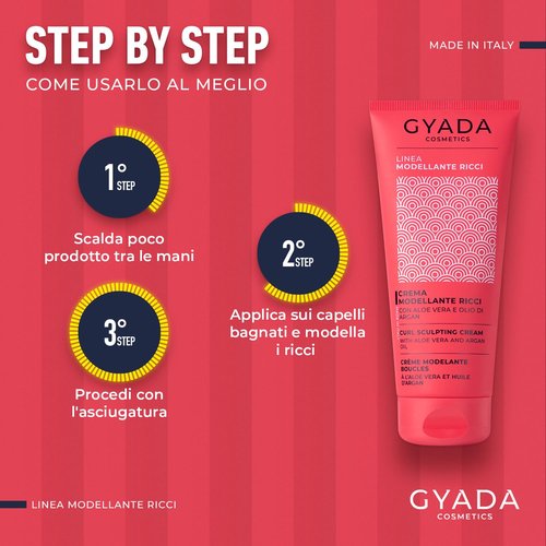 GYADA Curl Defining Cream - Frizz Control Leave-In for Curly & Wavy Hair with Moroccan Argan Oil - 6.76 fl oz