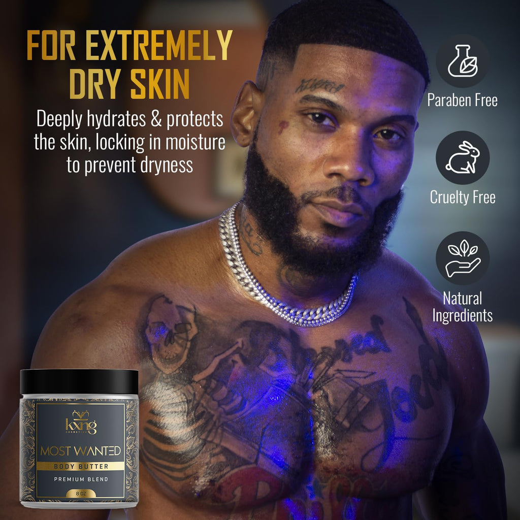 KXNG Premium Body Butter, Rich Shea Butter Moisturizer for Men & Women, Long-Lasting Hydration & Smooth Skin, Cruelty-Free Luxury Cream