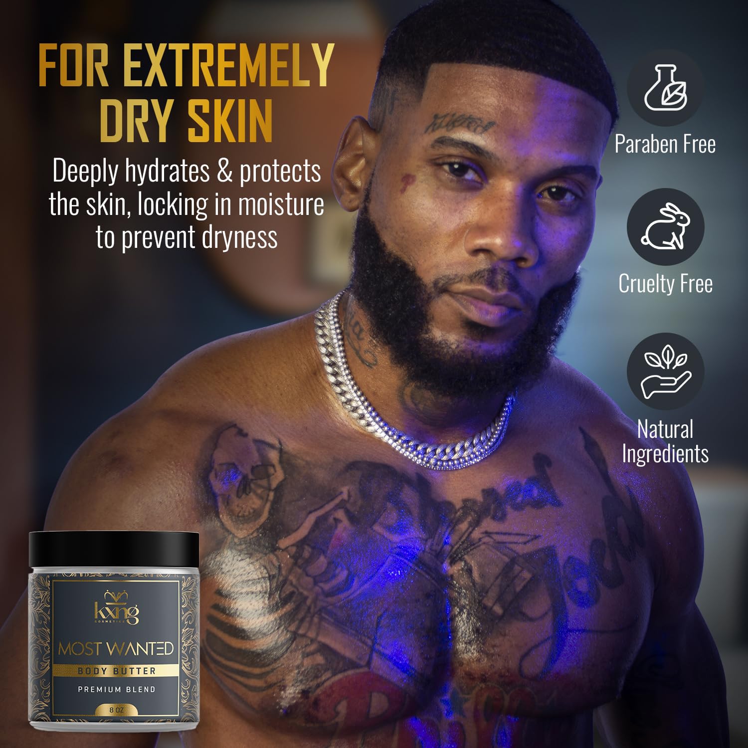 KXNG Premium Body Butter, Rich Shea Butter Moisturizer for Men & Women, Long-Lasting Hydration & Smooth Skin, Cruelty-Free Luxury Cream