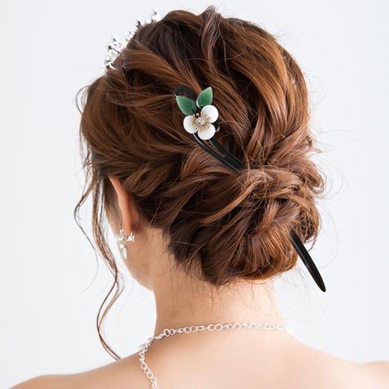 Lurrose Chinese Hair Sticks, Vintage Flower Hair Stick, Japanese Wood Chopsticks for Women Girls