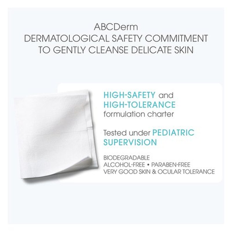 Bioderma - ABCDerm H20 Baby Cleansing Wipes - Biodegradable & Gentle for Newborns & Kids