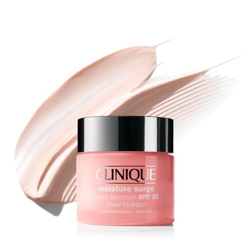 Clinique Moisture Surge Broad Spectrum SPF 28 Sheer Hydrator Face Moisturizer With Hyaluronic Acid, Aloe Bioferment + Provitamin D | Hydrating + Protecting, 2.5 Fl Oz