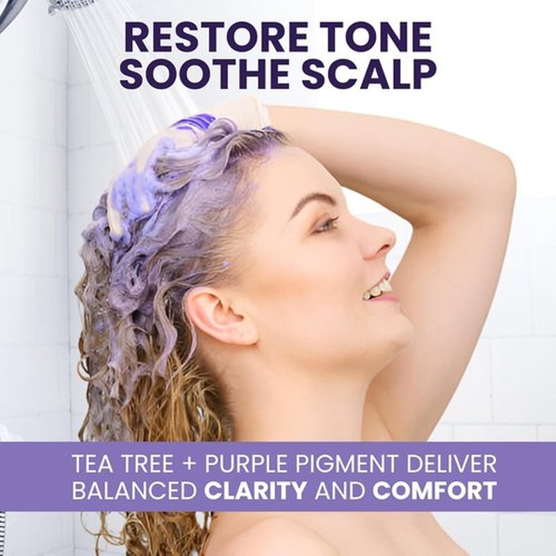 Skiennix Tea Tree Purple Shampoo & Conditioner Set - Professional Anti-Brass Toner for Blonde & Gray Hair, Sulfate-Free