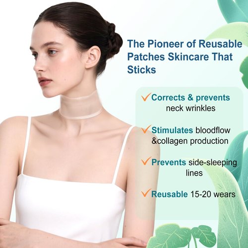DUBPIRT 5 PCS Silicone Neck Wrinkle Patches - Reusable Overnight Anti-Wrinkle Patches, Anti Aging Silicone Wrinkles Patche for Skin Firming & Neck（2.5 Months Supply ）-Upgraded Version