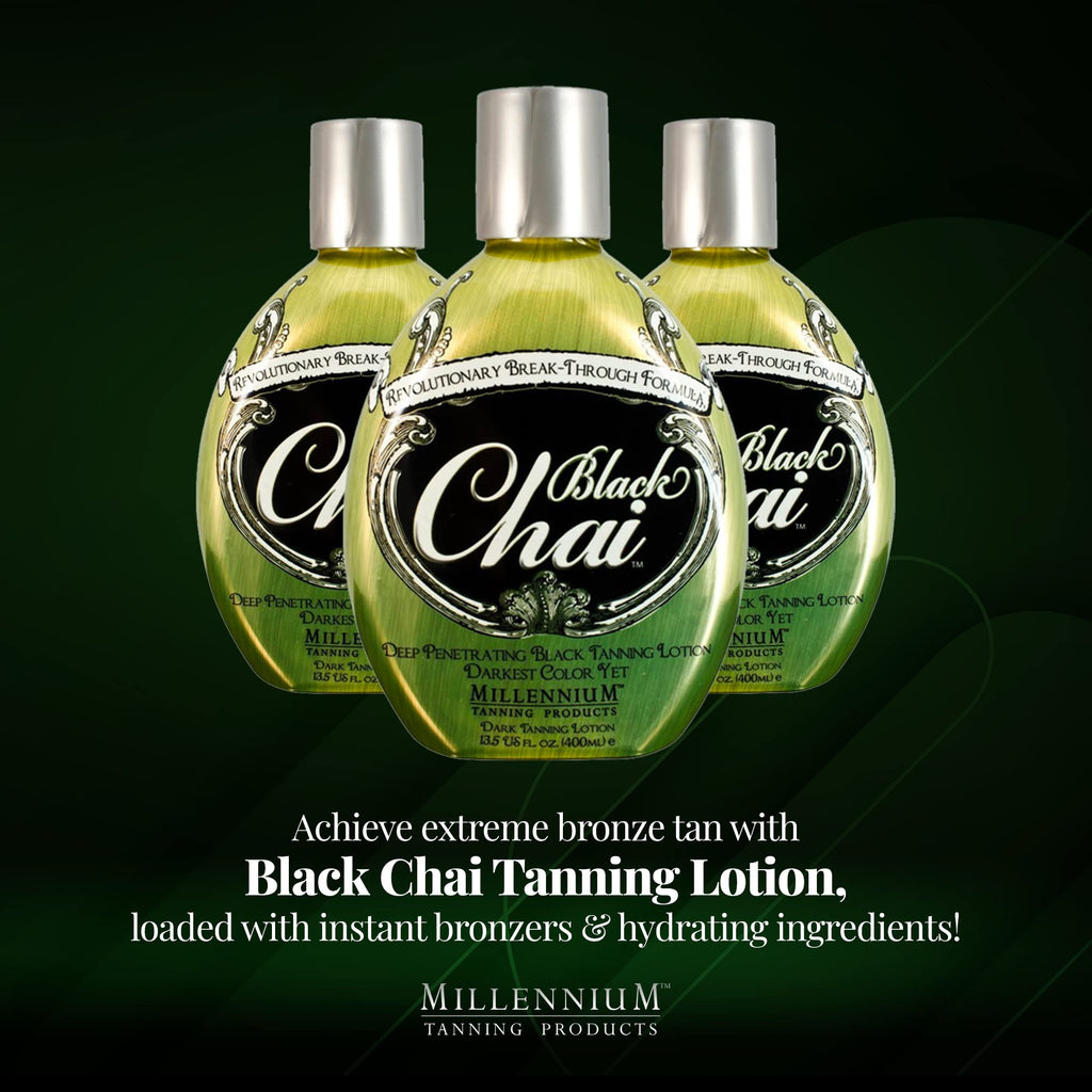 Millennium Tanning Products BLACK CHAI Unique Auto-Darkening Tan Technology Tanning Lotion - 13.5 oz