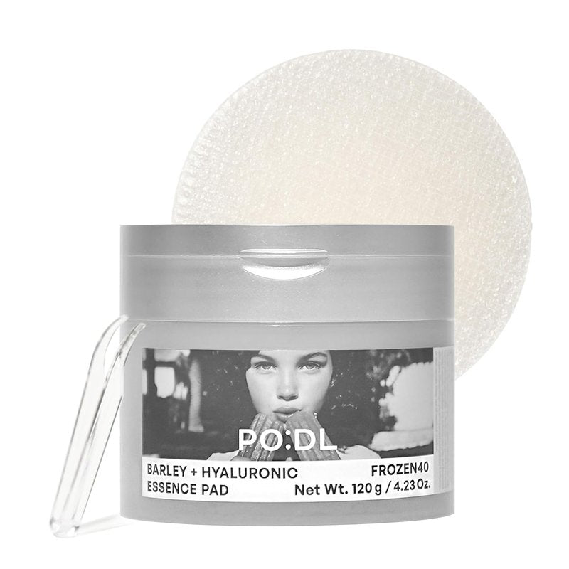 [PODL] Barley Hyaluronic Essence Toner Pads - Instant Cooling Hydration & Calming | 70 Count | Korean Skin Care