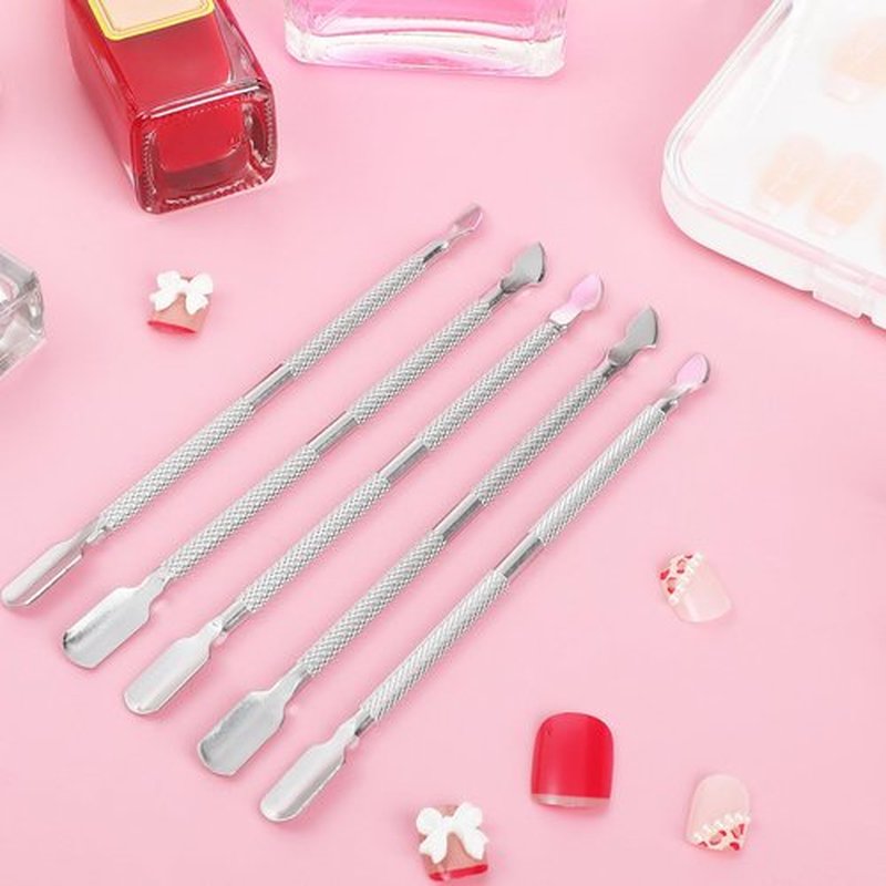 Glavatrix 15 Pieces Stainless Steel Cuticle Pusher and Cutter, Double Ended Cuticle Cleaner Remover Metal Manicure Pedicure Nail Tools for Fingernails, Toenails