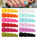 Maitys 336 Pieces 12 Sets Toenail Press on Fake Toe Nails Short Square False Glue on Solid Color Full Cover Press Nails Matte Fake Toenails for Women(Fresh Colors)