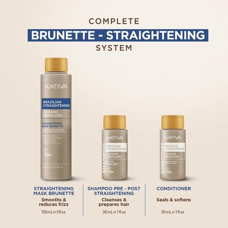 KATIVA Brazilian Keratin Hair Straightening Treatment - 12 Weeks of Smooth, Frizz-Free Hair | Hyaluronic Acid & Argan Oil