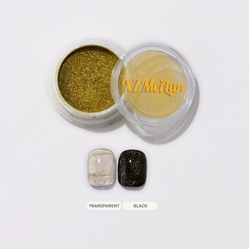 XZMeiLun Cat Eye Nail Powder, Big-Capacity 0.8g 9D Cat Eyes Magnetic Powder Gold Magic Mirror Effect Pigment Holographic Nail Art Glitter, Can Mixed with Builder Gel Nail Polish for Use