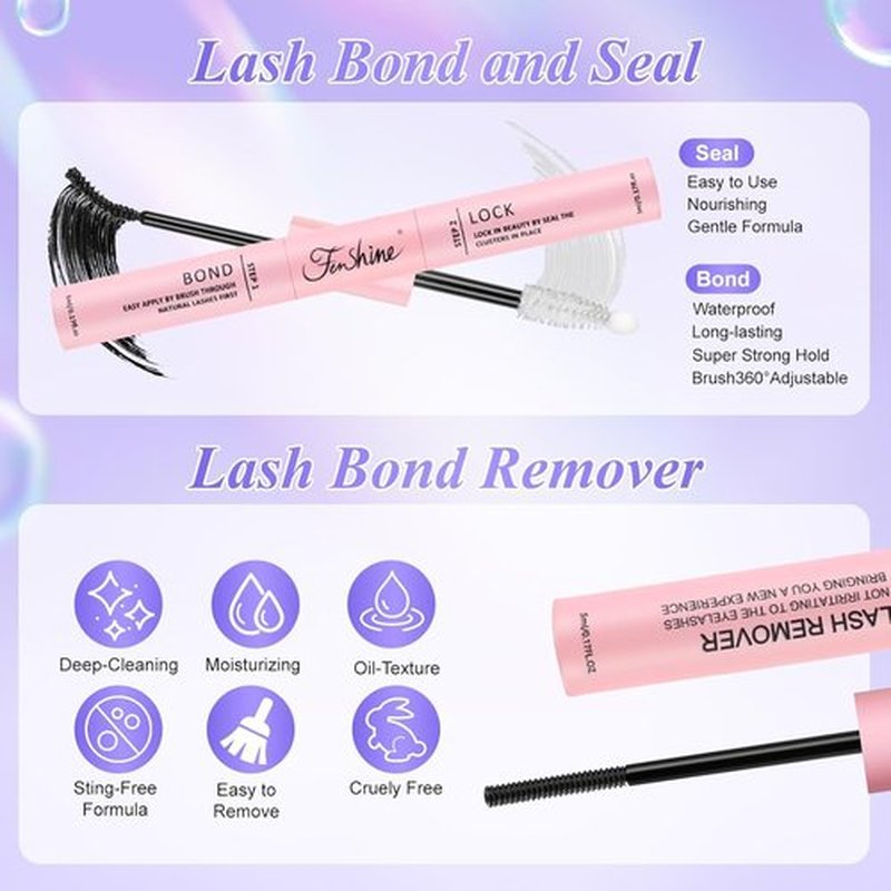 Fenshine Cluster Lashes Individual Lashes Kit 3D WISPY LASH KIT 10-18mm Length，4 in 1 DIY Eyelash Extension Individual Soft False for Personal Use at Home