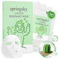 SPRINGSKY Hydrating Face Mask with Natural Cactus & Centella Asiatica, Moisturizing Sheet Mask for Dry Sensitive Skin, 24HR Deep Hydration Soothing for Radiant Glow, Korean Skincare, 4 Count