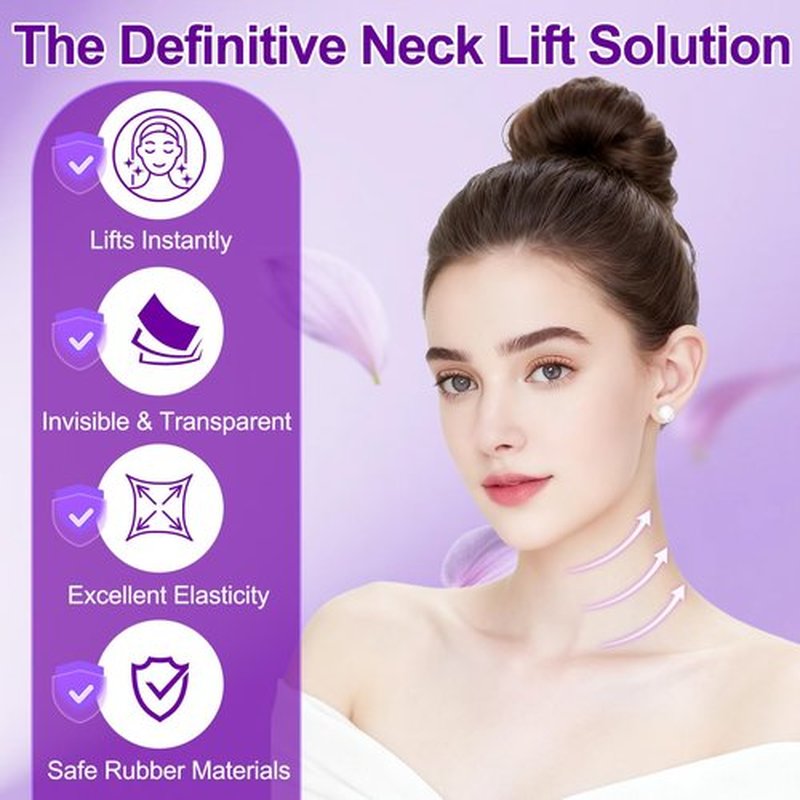 Loxbcin Neck Tape Lifting Invisible, 40 PCS+4 Strips,Neck Lift Tape Invisible,Neck Wrinkle Patches Behind,Face Lift Tapes for Tightening Sagging Skin Turkey Double Chin Wrinkles Women