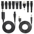SoulBay 5V USB Charging Power Cord for Electric Beard Trimmer Hair Clippers Mens Womens Razor Shaver, Includes 6pcs Connectors, 1pc 15V Power Cord for Philips Shavers & 1pc USB to 5.5 * 2.1mm Adapter