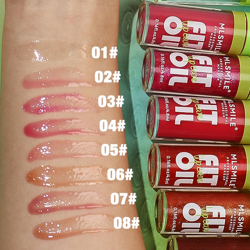 VolksRose 8pcs Lip Gloss Oil Set, Flavored Hydrating Lip Glow Oil, Lipgloss Lipoil Set for Women Girls Teens, Tinted Plumping Lip Gloss Packs, Fat Lip Oil Lip Balm for Dry Lips Nourishing