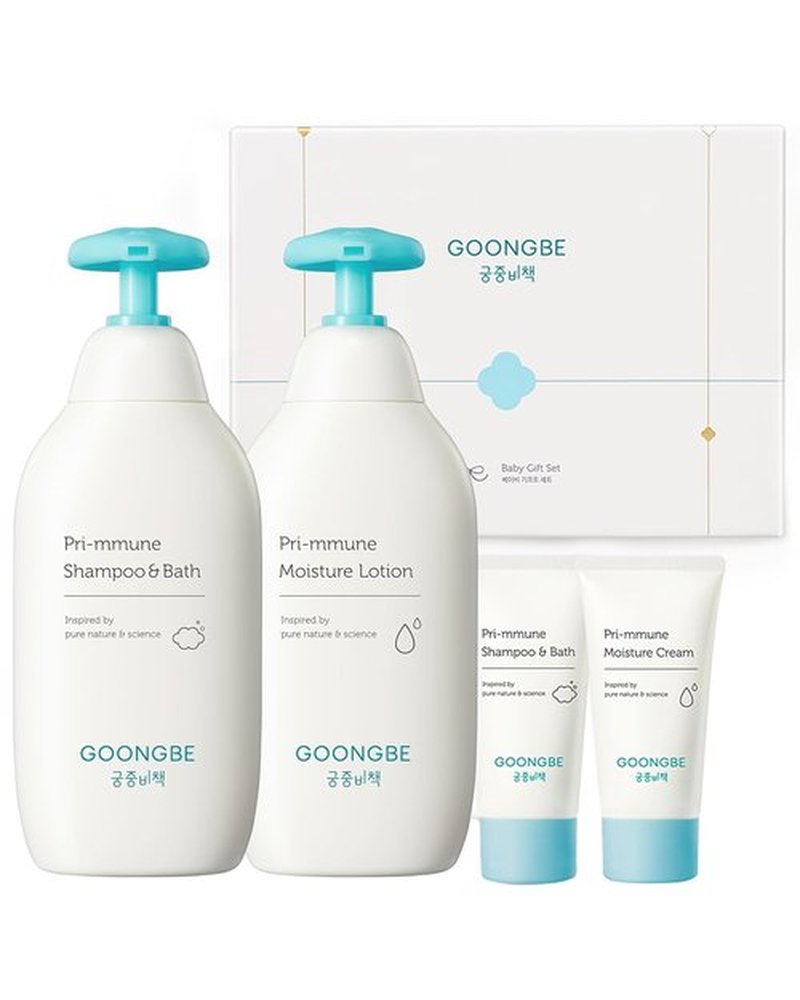 GOONGBE Baby Skin Care Gift Set - Nourishing Korean Skincare Essentials | Shampoo, Lotion & Cream - 4 Items