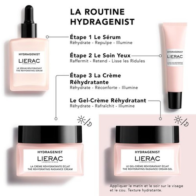 Lierac Rehydrating Radiance Face Cream - Hydrating Formula, Face Moisturizer Cream for Woman, Fine Lines, Hydrating, Tightens & Smooths Skin with Hyaluronic Acid, Sensitive Skin - 50ml