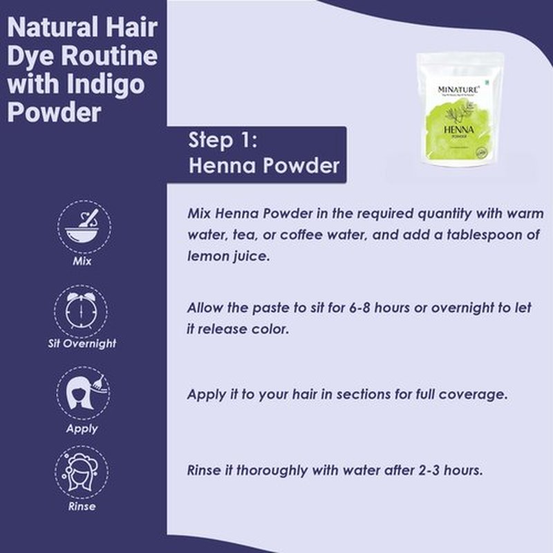 Mi Nature 100% Indigo Leaf Powder 1Kg (35oz) |Pure Herbal Tint for Rich Dark Hair Color |Natural Tinctoria Powder (Indigofera Tinctoria)