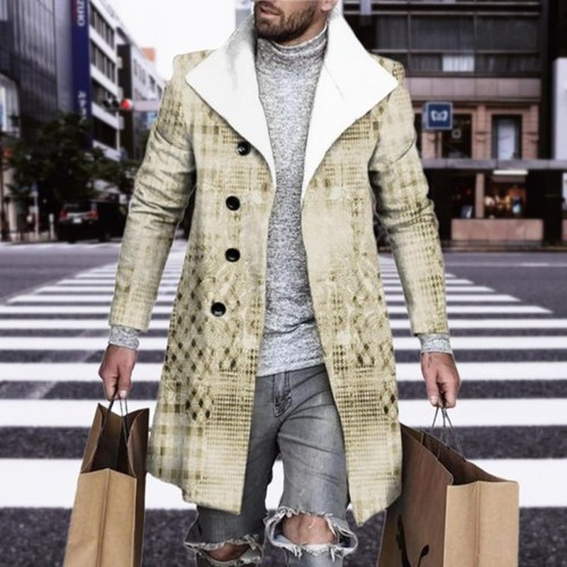 BIVENANT Men's Wool Blend Peacoat - Stylish Thermal Trench Coat with Notched Collar | Casual & Formal Wear