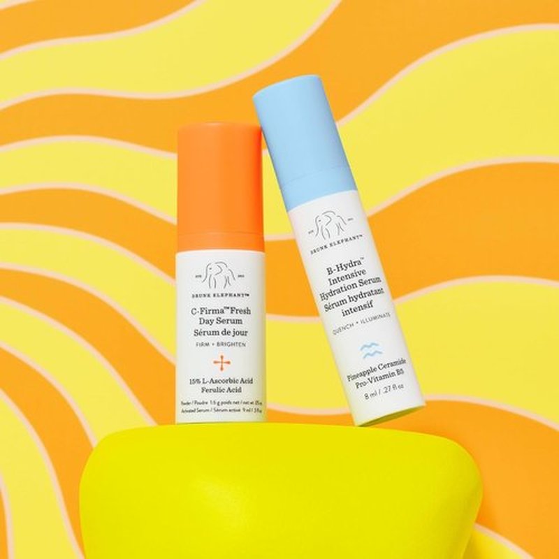 Drunk Elephant Hydra & Bright Skincare Set - C-Firma (9 ml) & B-Hydra (8 ml) - Clean, Cruelty-Free Formula