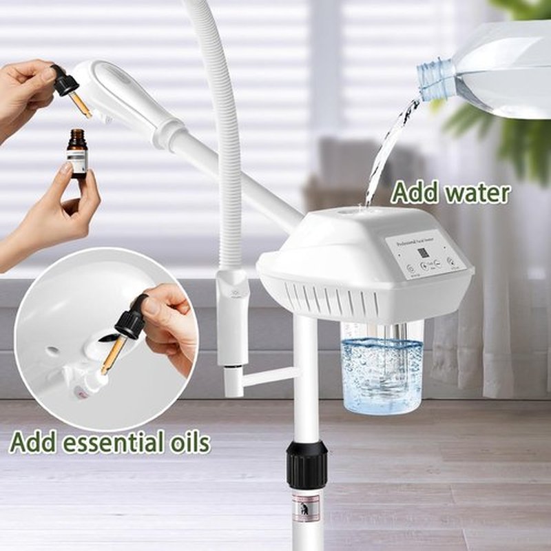 Skiennix Professional Facial Steamer - 2-in-1 Ozone Steamer with 5X Magnifying Lamp for Deep Hydration & Cleansing