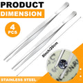Yaomiao 4 Packs Bar Tweezers Long Garnish Tongs Bar Tweezers Stainless Steel Korean Bbq Tongs for Bartender Cocktail Cooking Food(Silver,8 Inch)