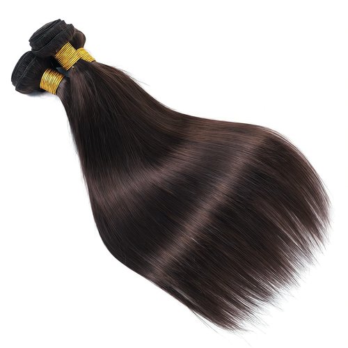 Dark Brown Human Hair Bundles Color 4 Straight 18 20 22 Inch Brazilian Virgin Double Weft Chocolate Brown Hair Extensions Soft Smooth Bouncy for Black Women