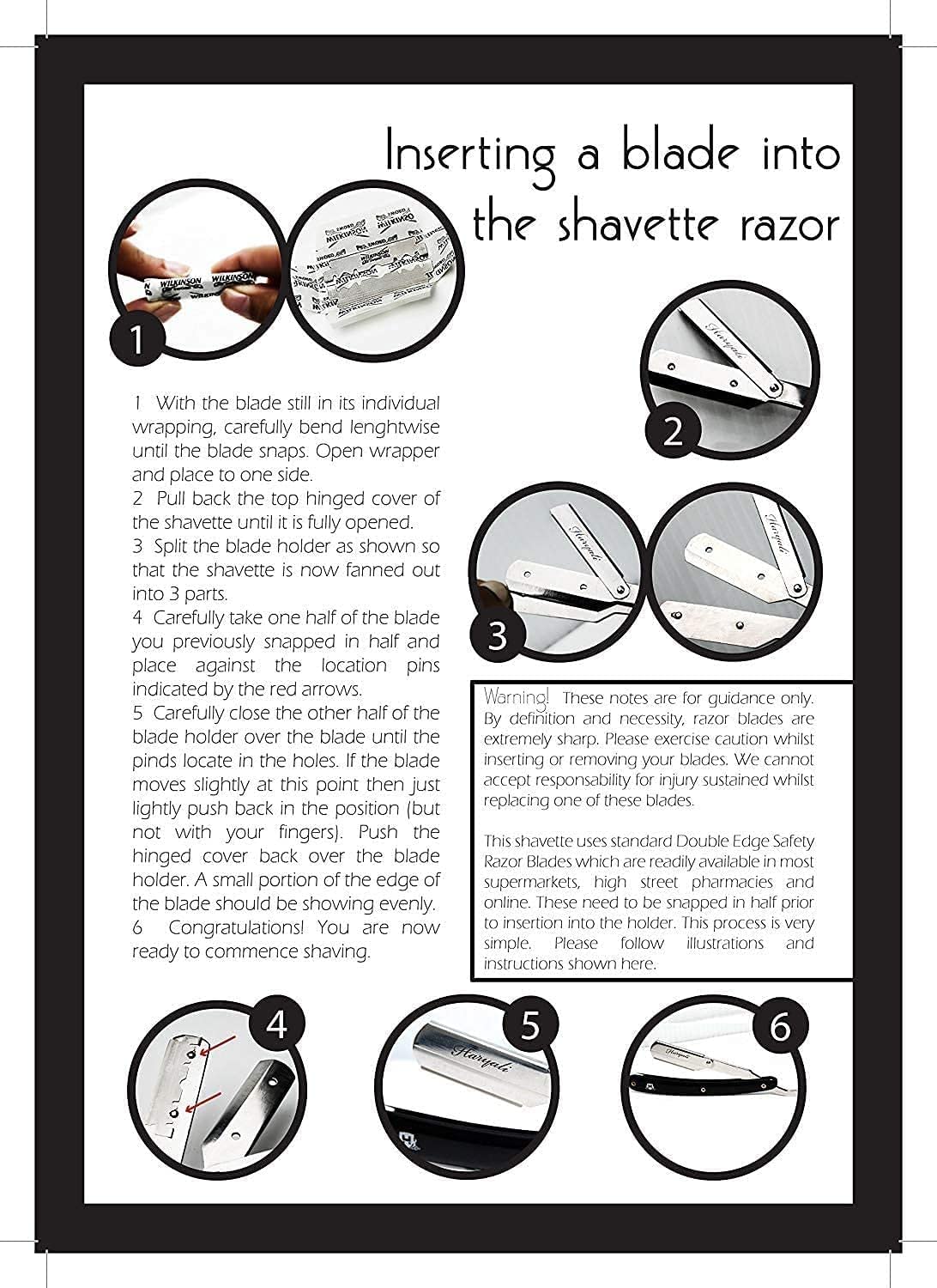 Haryali Professional Barber Straight Edge Razor For Men With Wood Handle