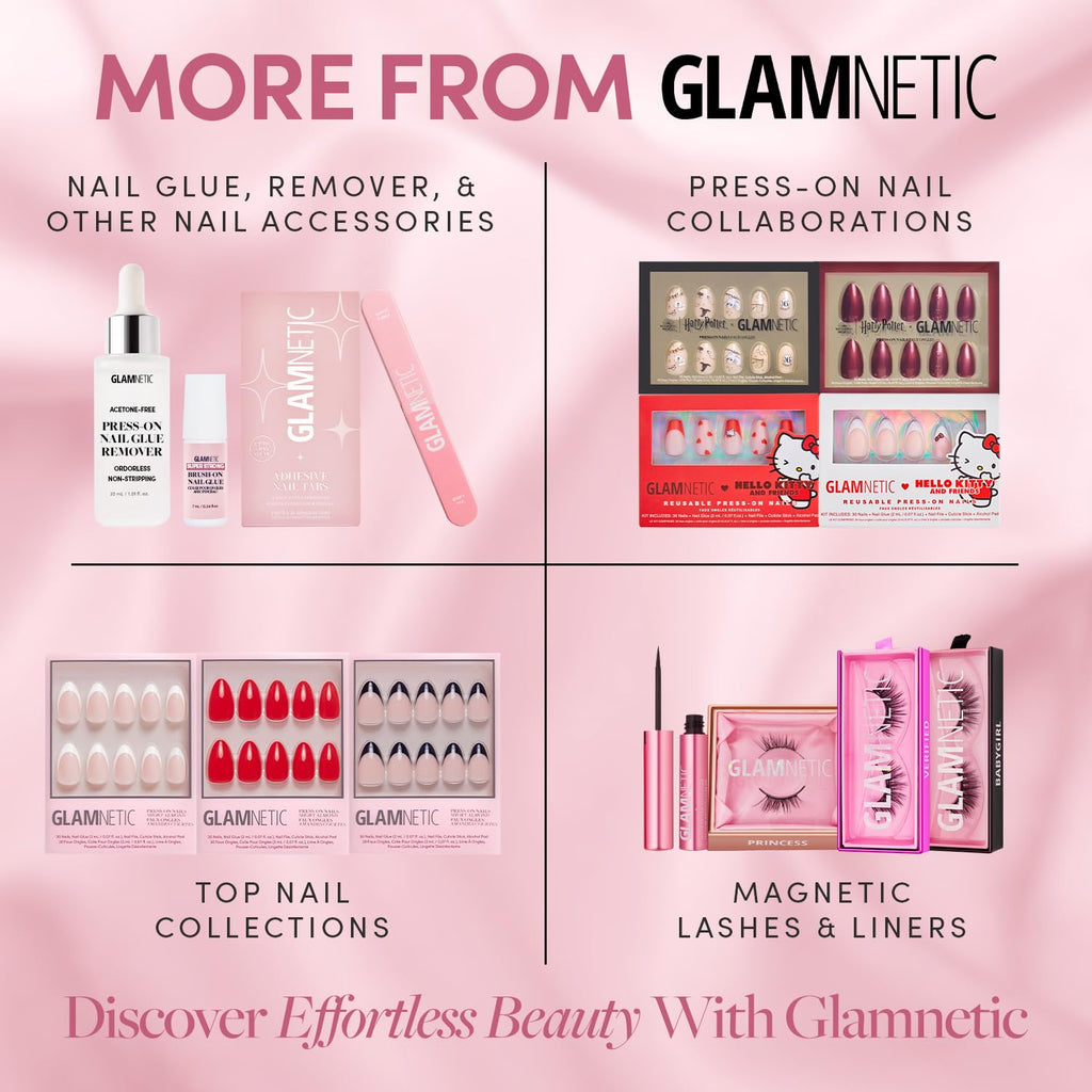 Glamnetic Press 'n Go Instant Nail Adhesive Tabs | Short Term Wear, Easily Removable & Less Damaging, Customized Fit | 90 Tabs